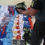 Intervenidas en Mazagón una gran cantidad de prendas deportivas falsificadas.