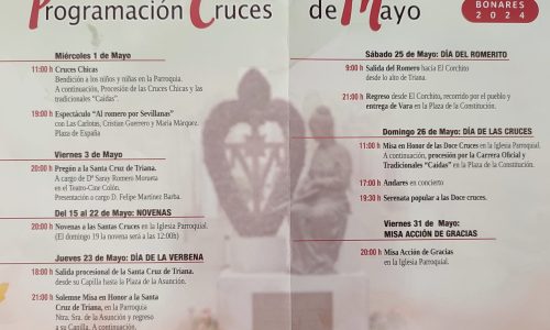 Programación de las Cruces de Mayo de Bonares 2024